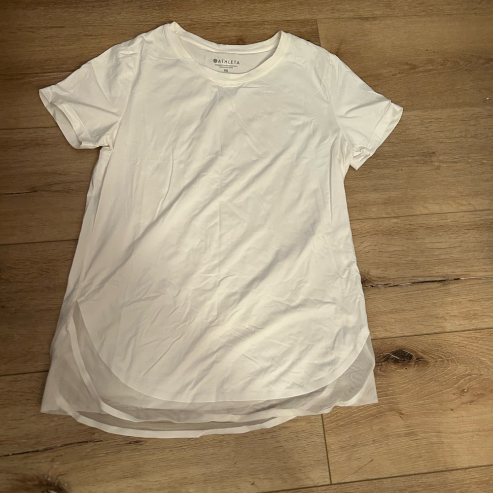 Athleta Cream Crew Neck Top